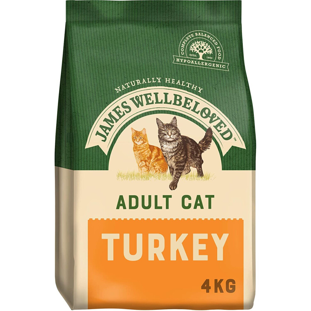 James Wellbeloved Complete Dry Adult Cat Food Turkey and Rice, 4 kg