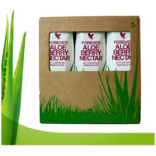Forever Living Triple Pack: 3 x 1L Aloe Vera Gel, 99.7% Aloe Vera Pulp, Blueberry Apple Peach Pulp Flavor, 100% Natural, No Preservatives