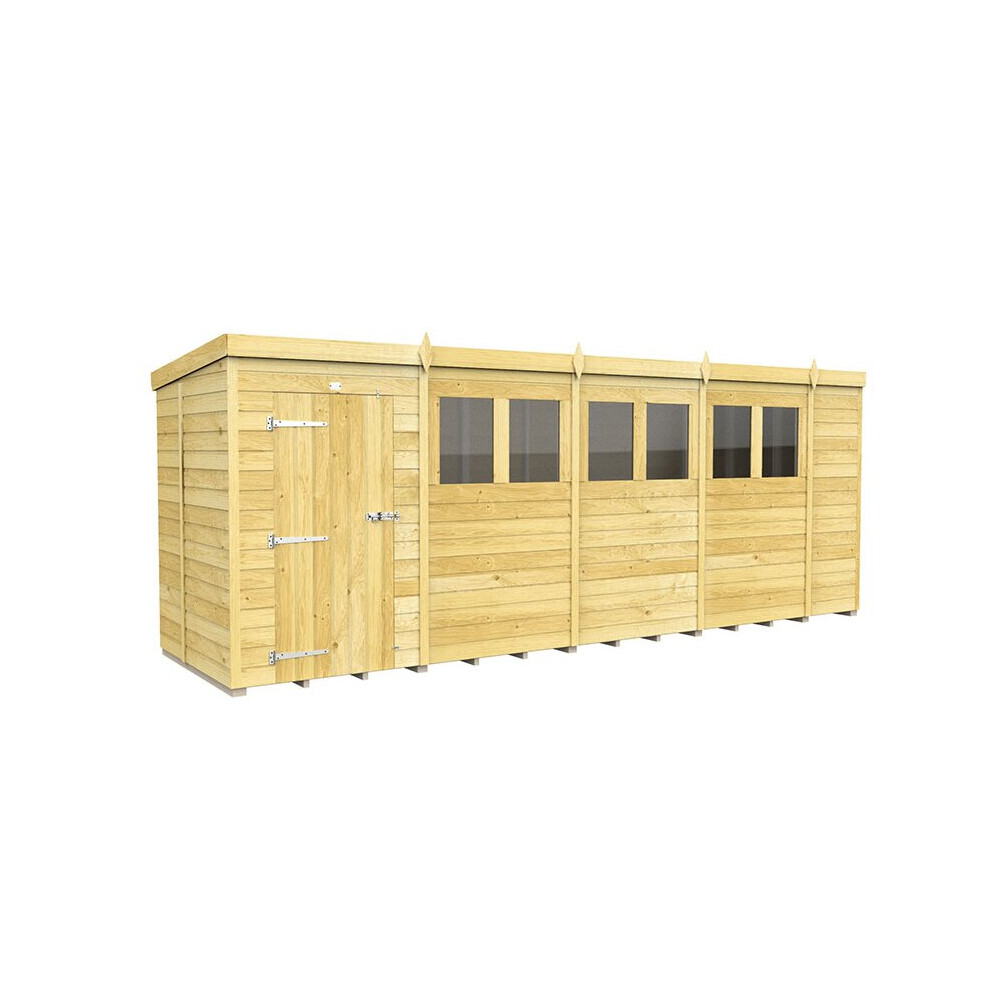 Total Sheds (5Ft X 18Ft Single Door With Windows) Pent Shed 5Ft X 18Ft Fast & Free 2-5 Days Nationwide Delivery