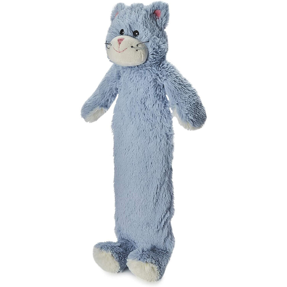 Cozy Plush Blue Cat Novelty Cover Long PVC Hot Water Bottle