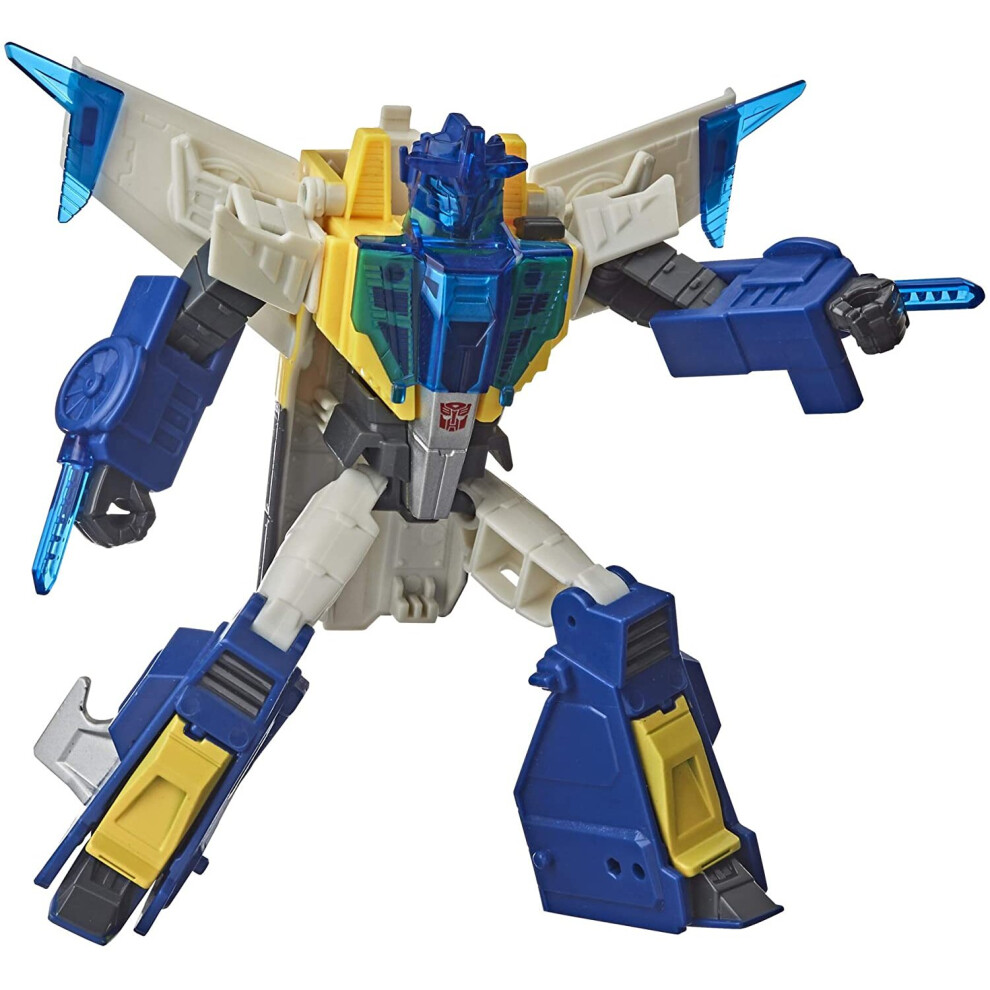 TRANSFORMERS Meteorfire Cyberverse Adventures Battle Call Trooper Class Meteorfire, Voice Activated Energon Power Lights, Ages 6 and Up, 5.5-inch