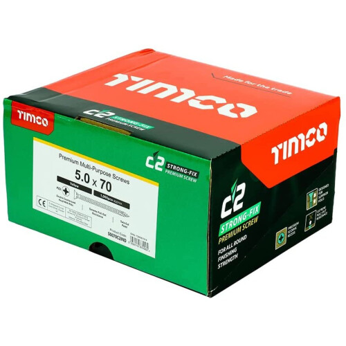 TIMco TIMCO – C2 Strong-Fix Multi-Purpose Premium Screws – Double Countersunk – Gold – Dual Angle Thread for Ultimate Performance –... 2