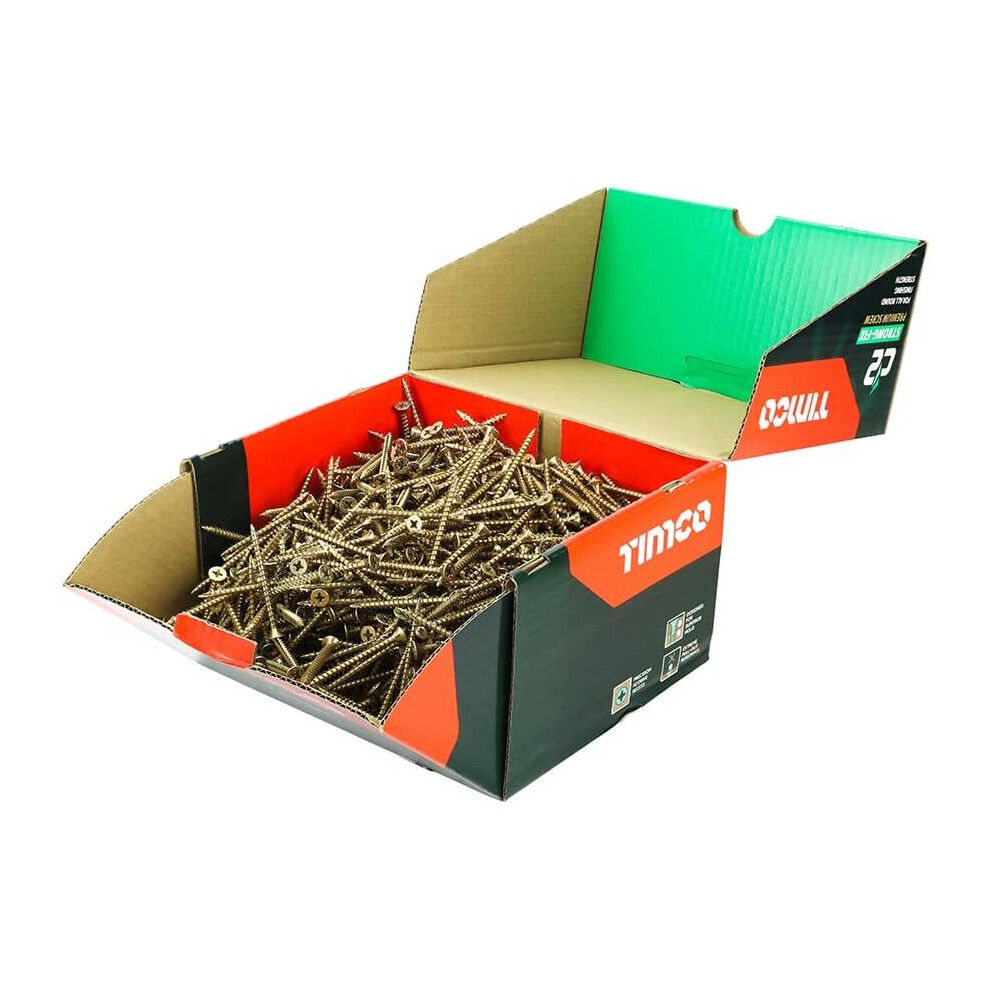 TIMCO – C2 Strong-Fix Multi-Purpose Premium Screws – Double Countersunk – Gold – Dual Angle Thread for Ultimate Performance –...