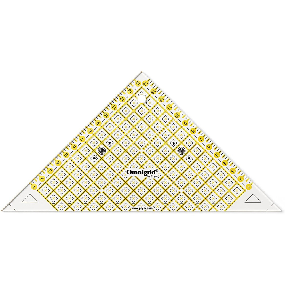 Prym Quick Triangle Ruler with cm Scale for 1/2 Squares Up To 15 cm