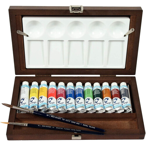 Van Gogh WOODEN BOX PAINT SET - ΣΕΤ ΥΔΡΟΧΡΩΜΑΤΩΝ ΜΕ ΣΤΟΥΒΛΙΑ 5ml 2