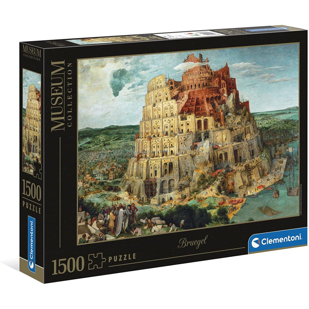 Clementoni 31691 Museum Collection Bruegel, The Tower of Babel Made in Italy, 1500 Pieces, Art, Puzzle, Famous Paintings, Fun...