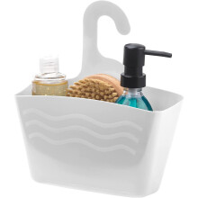 Beldray LA085078WHTTS Hook-On Shower Caddy, Space Saving Solution for Toiletries, White
