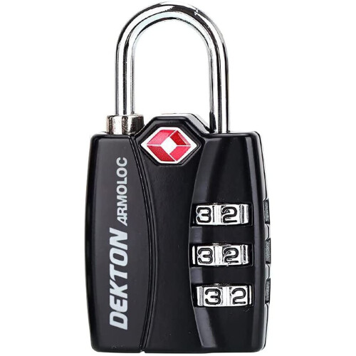 DEKTON DT71055 (SR4) 30mm TSA Approved Combination Padlock, Black