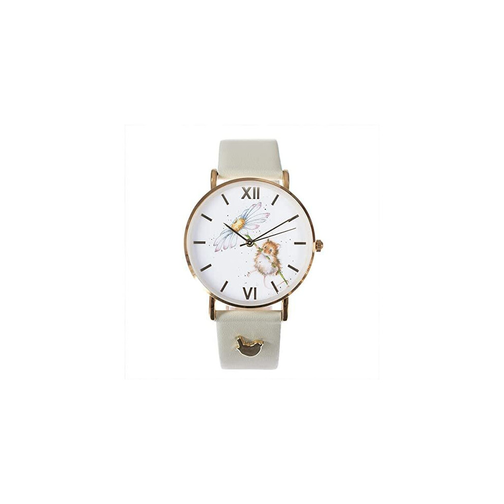 Wrendale Designs Mouse Watch Oops A Daisy Green Leather Strap