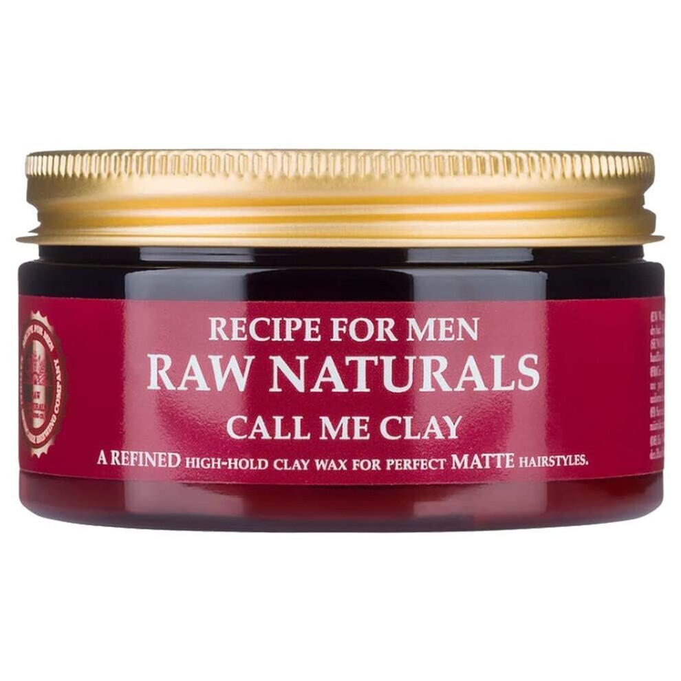 Recipe For Men Raw Naturals Raw Naturals Call Me Clay | Hair Clay For Men | For Flawless Semi-Matte Styles | Natural Product From Your Local Swedish Skincare Microbrewery | 100Ml
