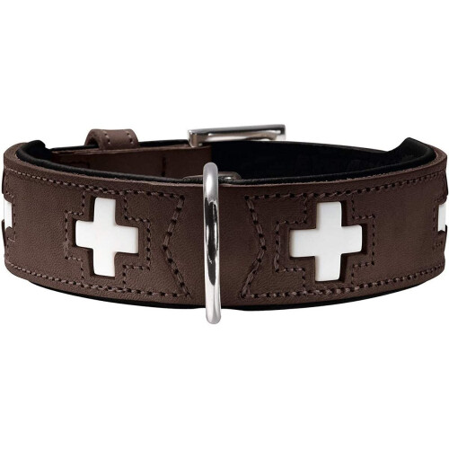 Hunter Hunter Swiss Organic Leather Collar, 37, Brown/Black