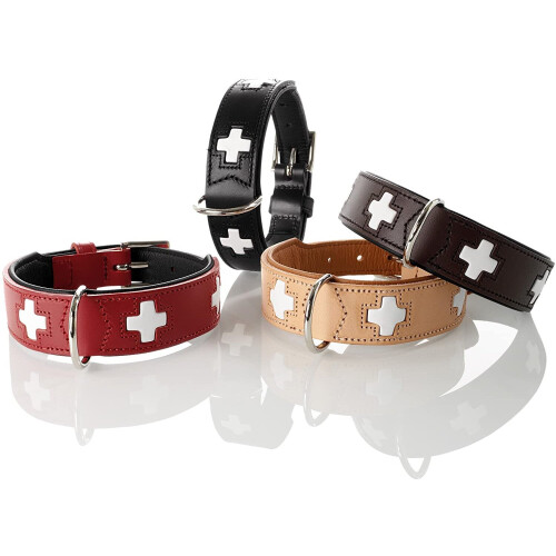 Hunter Hunter Swiss Organic Leather Collar, 37, Brown/Black 2