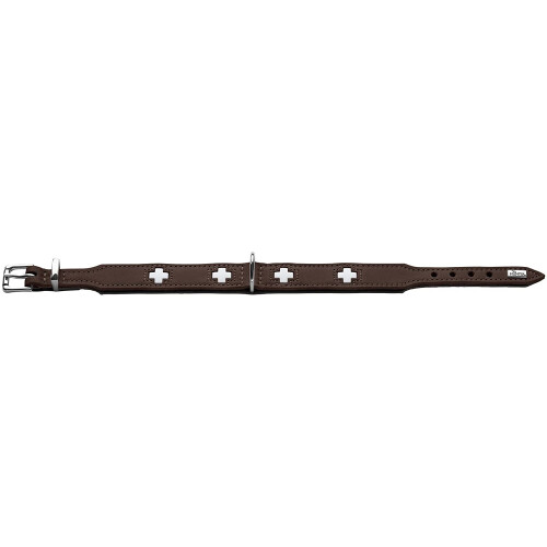 Hunter Hunter Swiss Organic Leather Collar, 37, Brown/Black 1