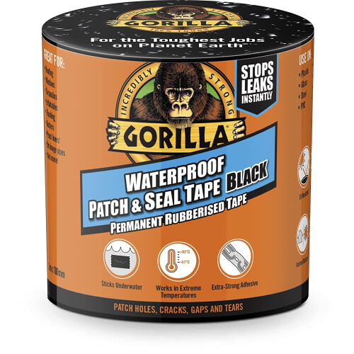 Gorilla Gorilla Waterproof Patch & Seal Tape Black 3m 2
