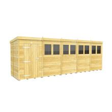 (5ft x 20ft Single Door With Windows) Pent Shed 5ft x 20ft Fast & Free 2-5 Days Nationwide Delivery