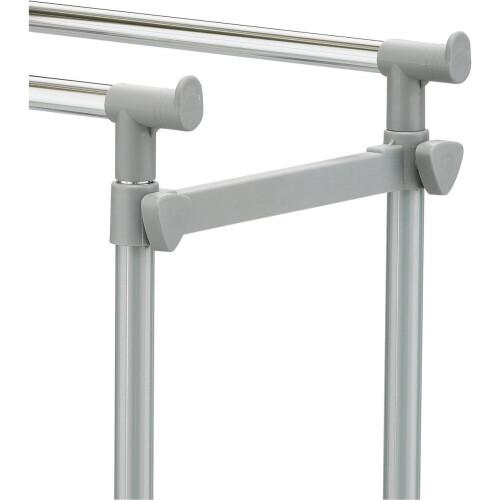 Refurbished Home Double Adjustable Clothes Rail - Silver 2