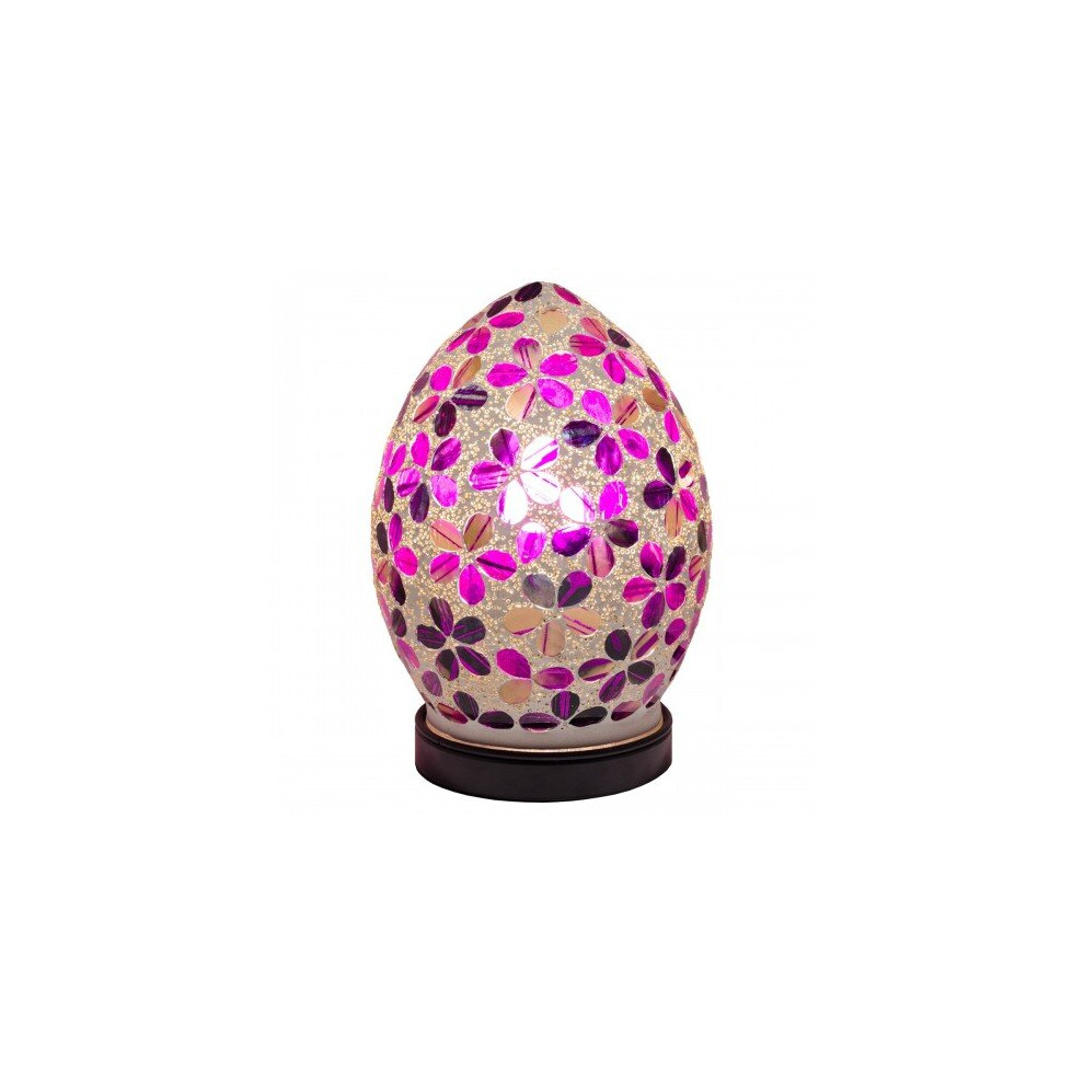 Mini Mosaic Glass Egg Lamp - Purple Tile Flower-image-OPC-P8YTTFC-NEW