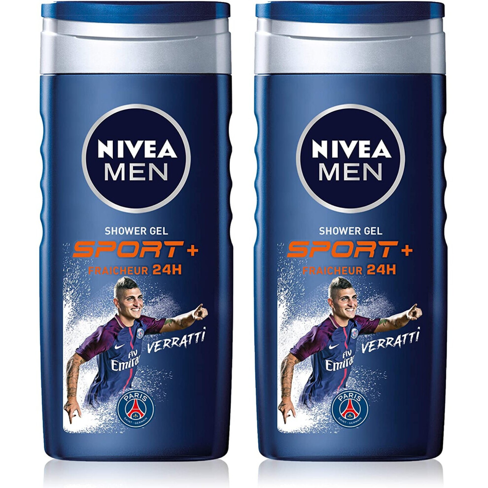 Nivea Men Sport+ 3-in-1 Shower Gel 2 x 250 ml