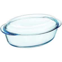 Pyrex Oval Casserole Dish 33 x 20 x 13 cm, Glass, Clear, 33 cm