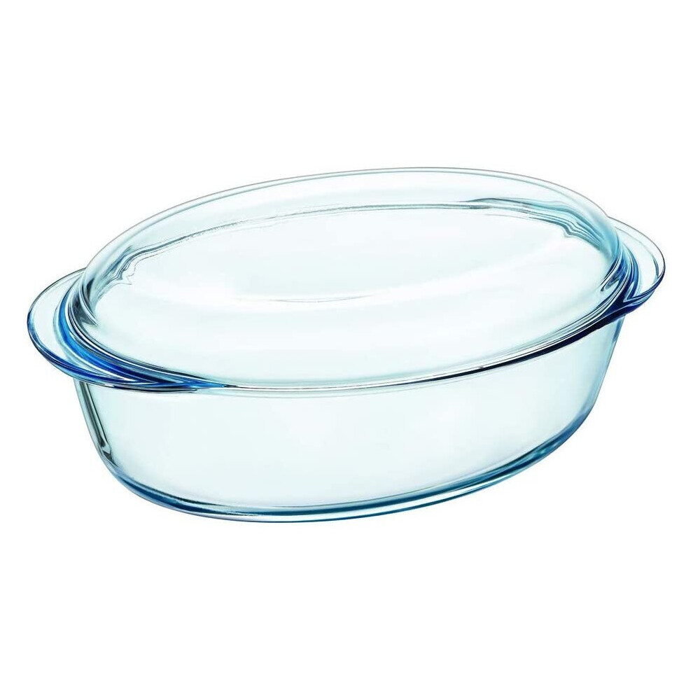 Pyrex Oval Casserole Dish 33Â x 20Â x 13Â cm, Glass, Clear, 33Â cm