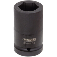 KS Tools 515.1855 Hexagon impact socket, deep, 1", 55mm