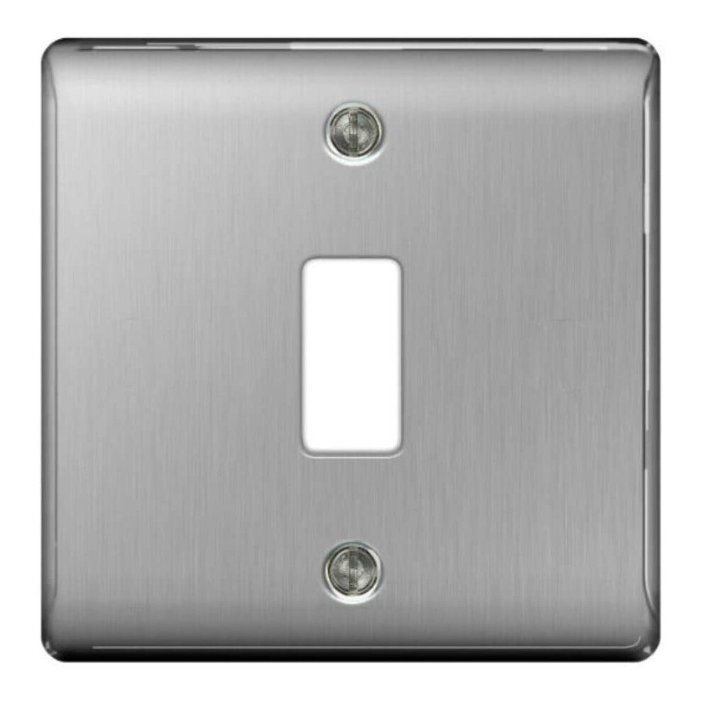 Bg Electrical Gnbs1 Nexus Metal Brushed Steel 1 Module Frontplate 86Mm X 86Mm 5050765014731
