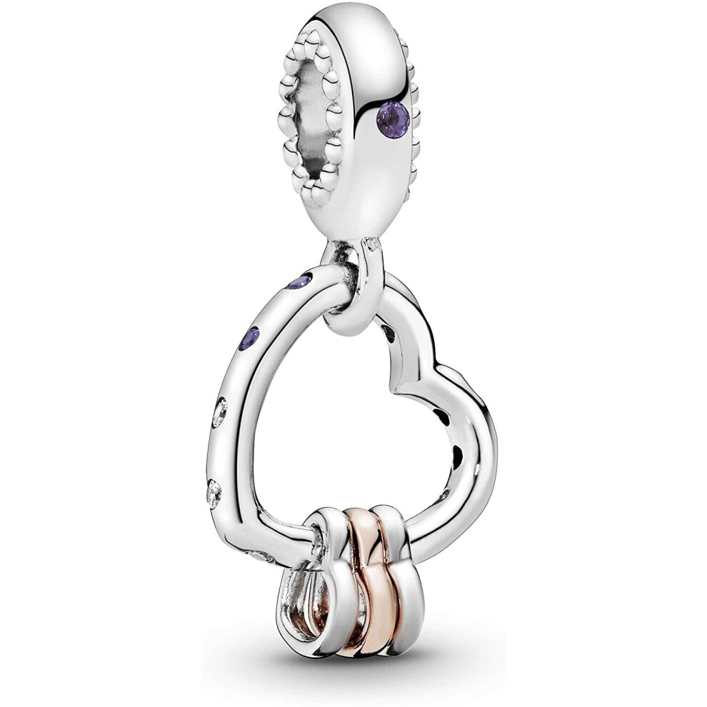 Pandora Jewelry Heart Highlights Charm In Pandora Rose And Sterling Silver