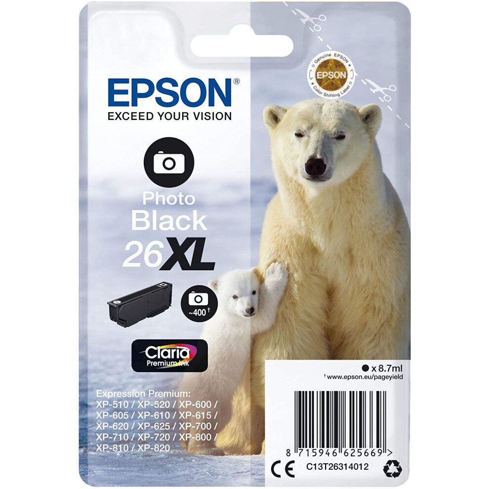 EPSON Polar Bear Ink Cartridge for Epson Expression Premium Series - Photo Black