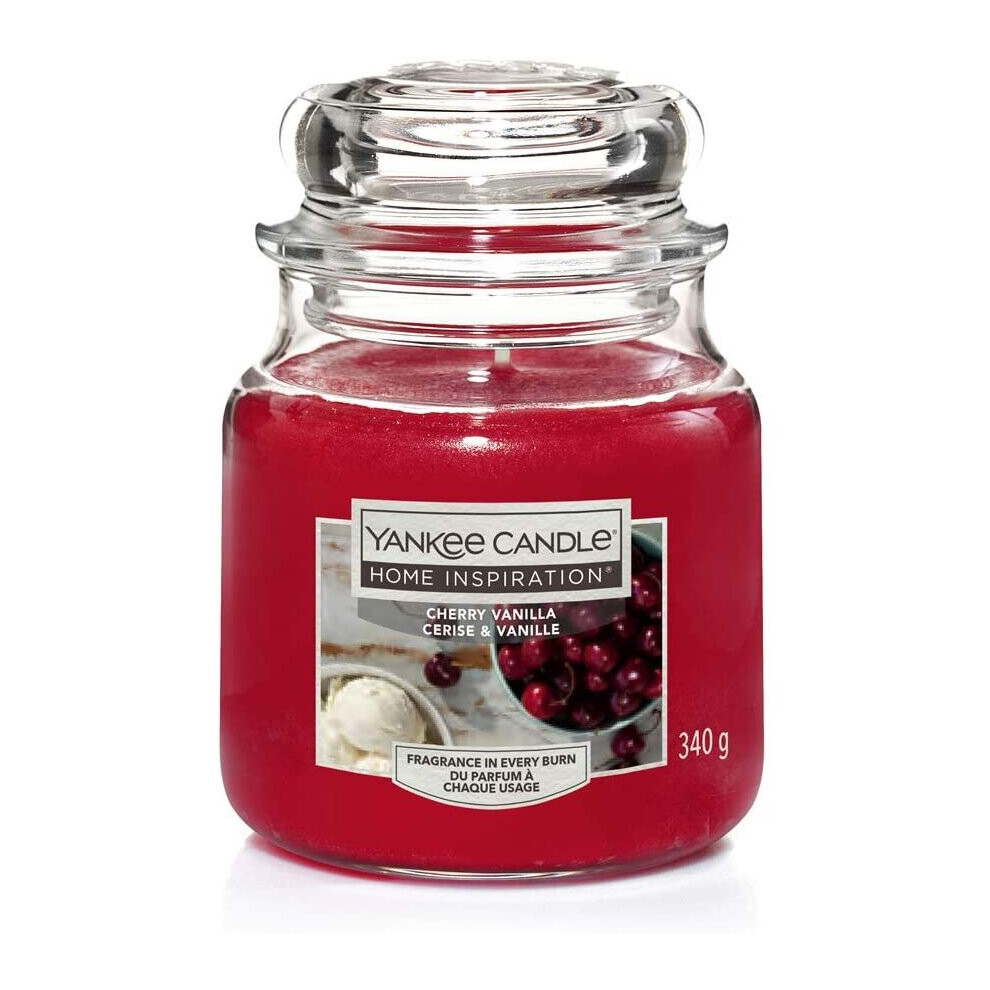 Home Insipration Yankee Candle Cherry Vanilla Fragranced Candle - Cherry Candle - Perfume Candle - Long lasting Burning Candle - Best Scented Candle -