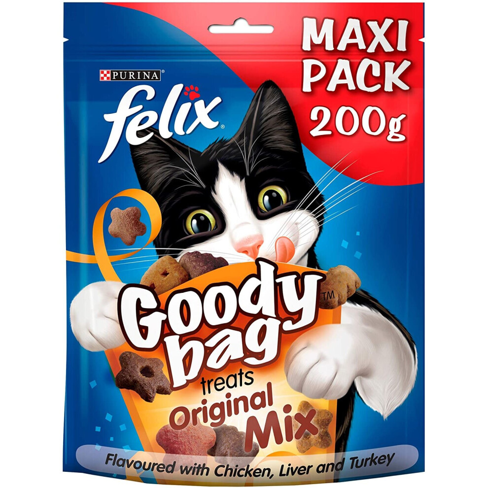 Felix Goody Bag Cat Treats Original Mix 200g (Pack of 5)