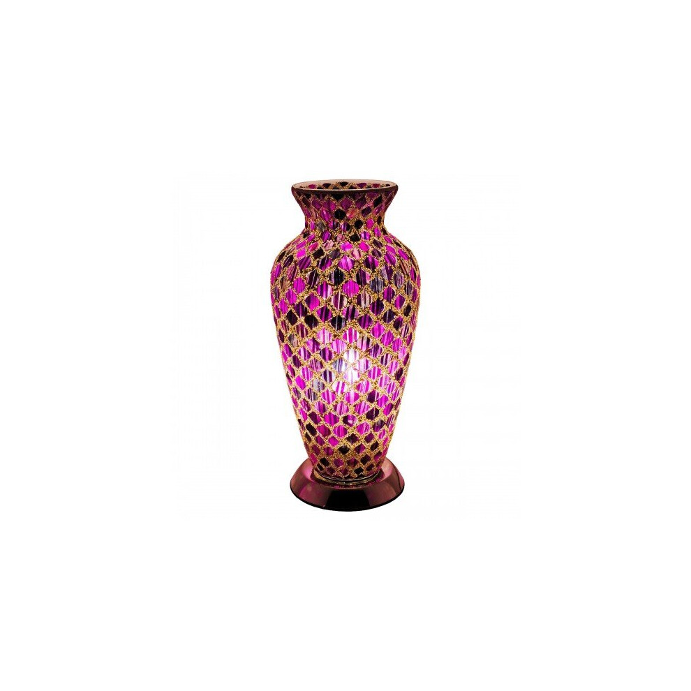 Mosaic Glass Vase Lamp - Purple Tile