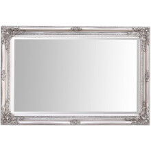 Select Mirrors Rhone Wall Mirror – French Vintage, Rococo Baroque Style, Shabby Chic Home Decor – Large - 60cm x 90cm (2x3 ft) (Antique Silver)