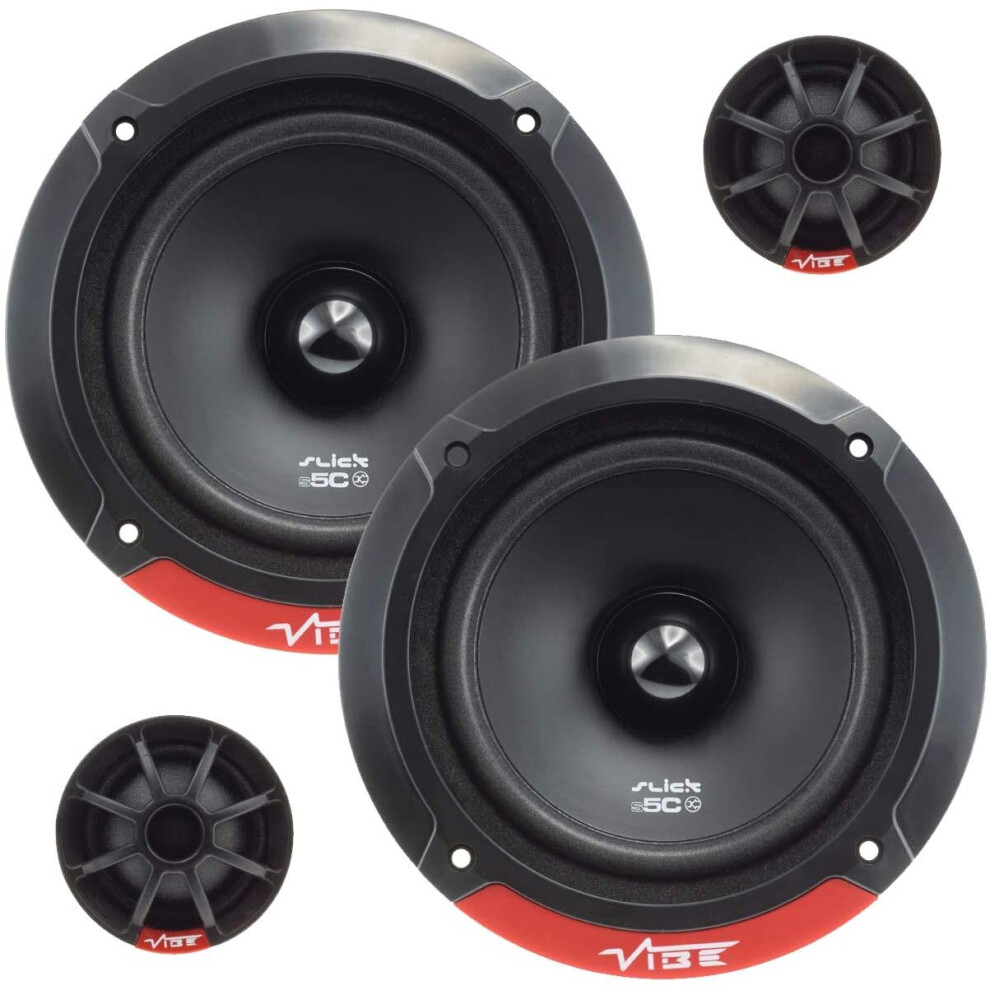 Vibe Slick 5.25Â Component Speaker - 80/240 W (Rms/Max), Black 5060382794855