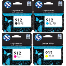 HP 912 Original 4-Pack Ink Cartridges for HP OfficeJet Pro 8010/8012/8014/8015/8020/8022/8023/8024/8025 (Black, Cyan, Magenta, Yellow)