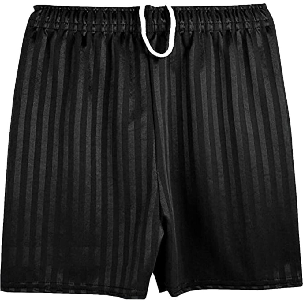 (Black, 9-10 Years) Boys School Shorts Football Stripe Shorts PE Uniform 3-13 Years