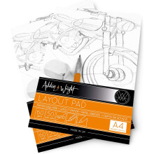 Ashton and Wright - A4 Semi Transparent Layout Pad - 50gsm Paper - 60 Sheets - Pack of 5