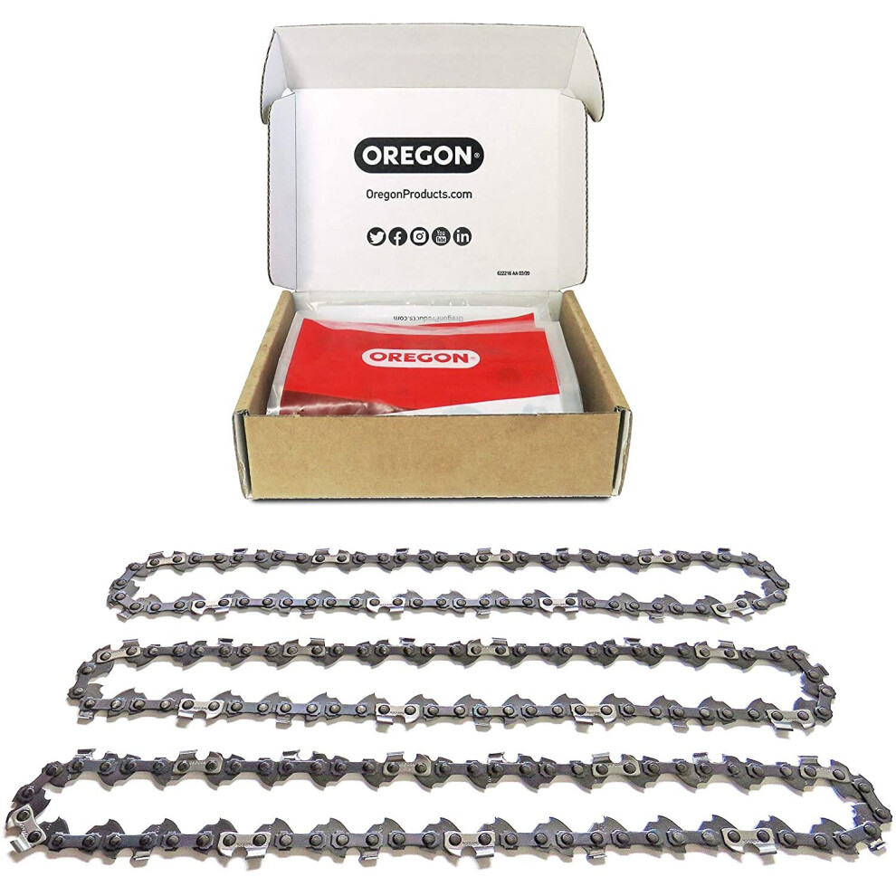 Oregon 3-Pack Pole Saw Chains for 10-Inch (25 cm) Bar - 40 Drive Links – low-kickback chain fits Black & Decker, Ryobi and More