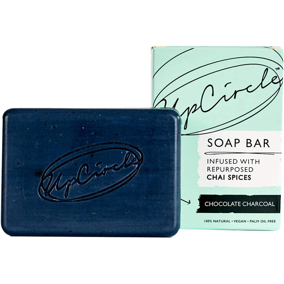 Upcircle Chocolate Charcoal Chai Soap Bar 100G - Organic Vegan Cleanser For Face And Body - Natural, Cruelty-Free + Palm Oil Free