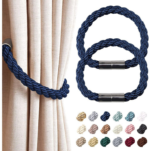 2 Pack, Royal Blue) Strong Magnetic Curtain Tiebacks Modern Simple