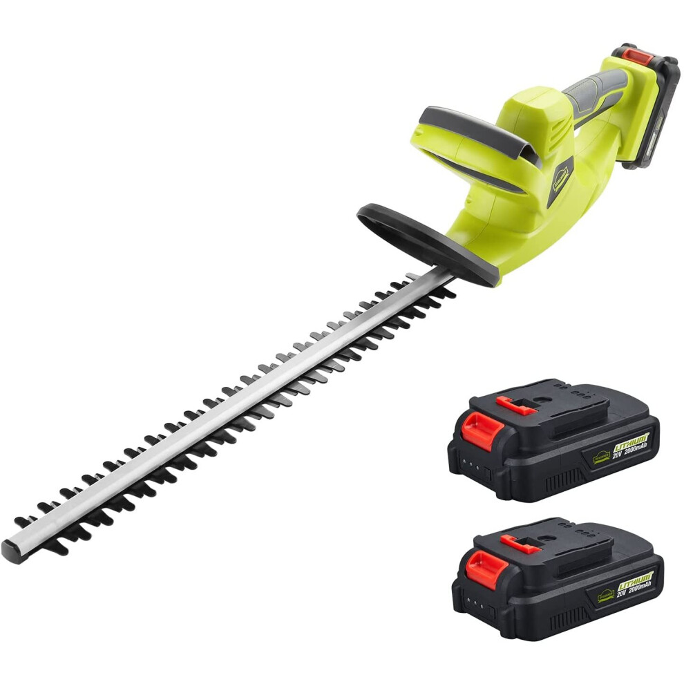 Cordless Hedge Trimmer with Cover, DEWINNER 20V 2*2000mAh Lithium ion Battery, Electric Cutter, 65CM Blade, Cutting Length...