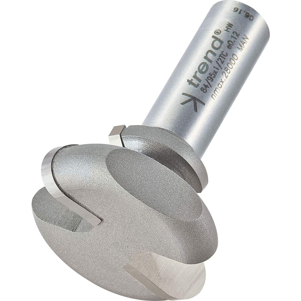 Trend 84/95X1/2TC Professional 1/2" Shank Drawer Pull Router Cutter Bit-84/95X1/2TC-Diameter 38mm & 22mm Cutting Length 17mm Radius 6mm Tungsten