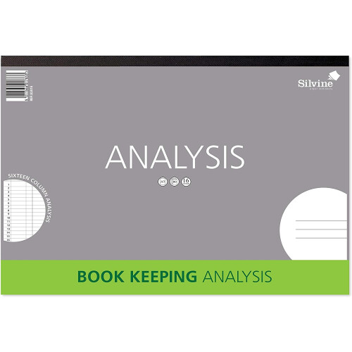 Silvine A3 Book Keeping Analysis Pad, 80 Pages Printed 'Analysis' 16 Columns - Ref A3A16