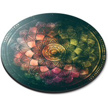 Dark Abstract Mandala - Flexible Round 5mm Rubber Mouse Mat Pad Office Home Novelty Printed Desk Accessory 2712