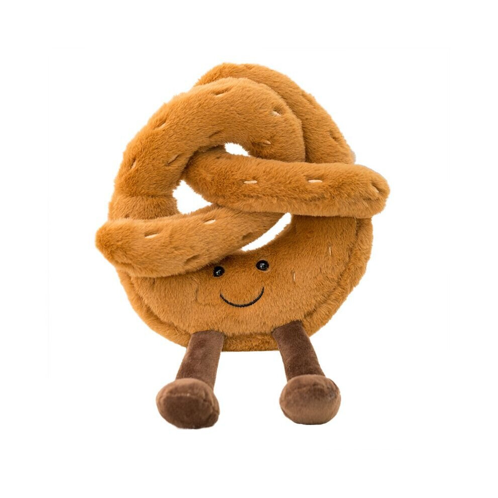 (18cm Pretzels) Soft Stuffed Food Doll Kids Gift Cartoon Pretzel Crossant Toast Bread Plush Toy