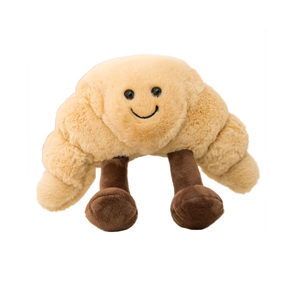 (18cm Croissant) Soft Stuffed Food Doll Kids Gift Cartoon Pretzel Crossant Toast Bread Plush Toy