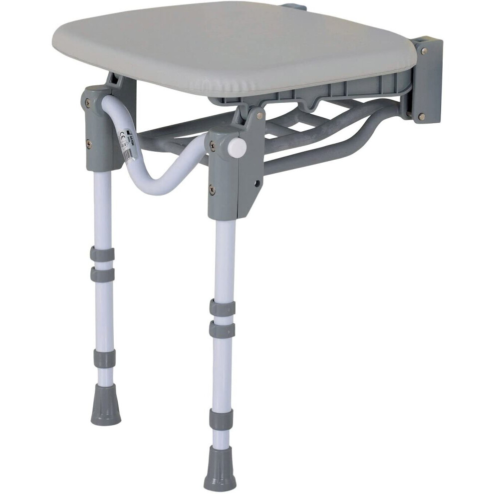 Homecraft Tooting Padded Shower Seat, Ergonomic Shower Chair, Padded And Comfy, Folds When Not In Use, Height Adjustable Padded Comfort Stool For