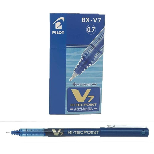 Pilot Pilot V7 Hi-Tecpoint Rollerball Pen, 0.7 mm Tip - Blue 1
