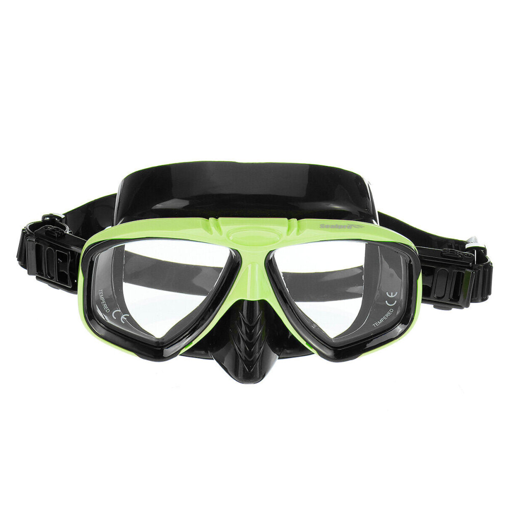 (Black+Yellow) Men Women Diving Mask Anti-Fog Mask Underwater Swimming Breath Snorkeling Glasses