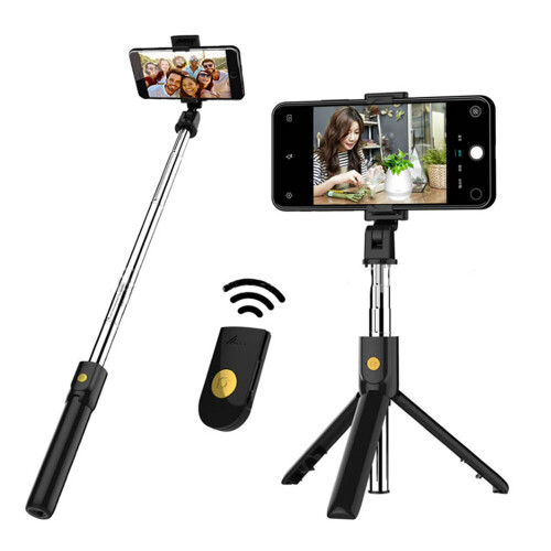 All in One Extendable & Portable iPhone Tripod Selfie Stick + Remote 1