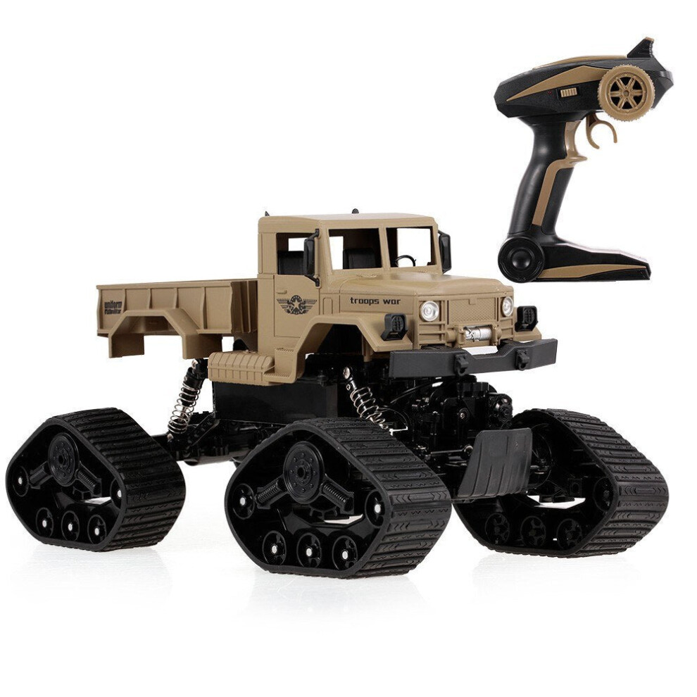 (Yellow) 1/12 2.4G 4WD Off-road RTR RC Military Car Electric Snow Rock Crawler for Kids